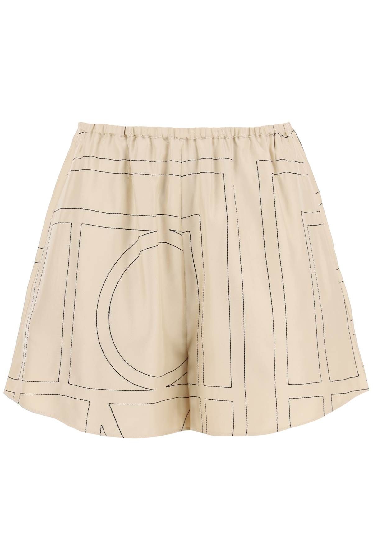 Toteme TOTEME monogram silk pj shorts