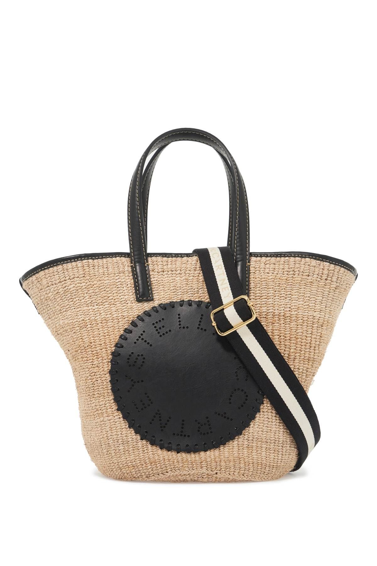 Stella McCartney STELLA McCARTNEY raffia shoulder bag with logo.