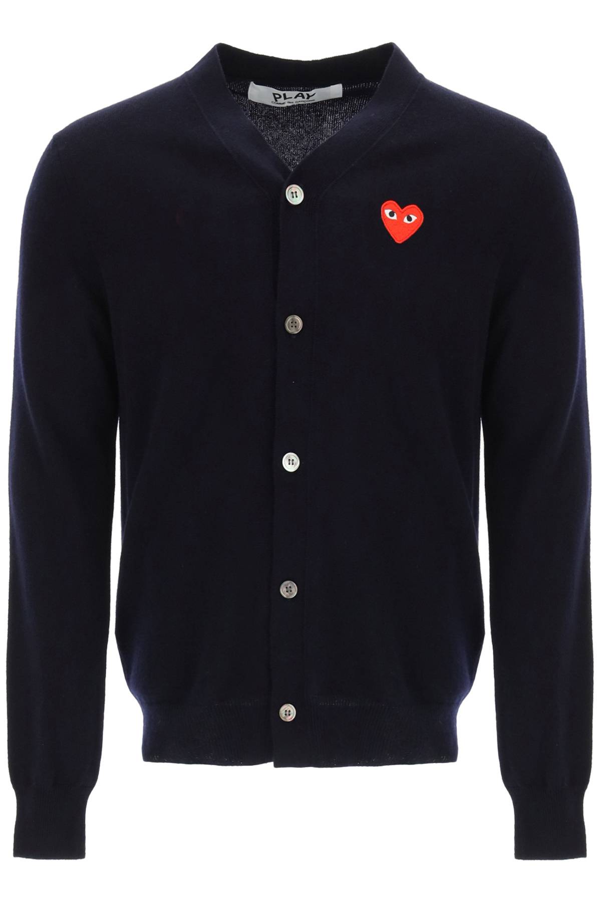 Comme Des Garçons Play COMME DES GARCONS PLAY wool cardigan with heart patch