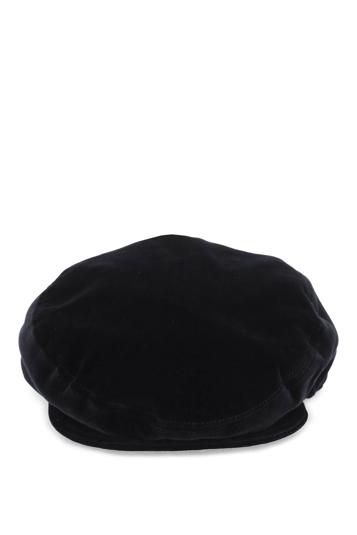 Dolce & Gabbana DOLCE & GABBANA stretch velvet cap with logo plaque