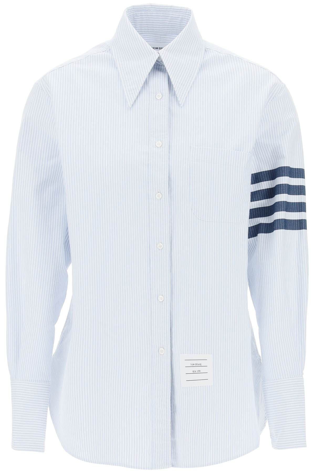 Thom Browne THOM BROWNE striped oxford shirt with pointed collar