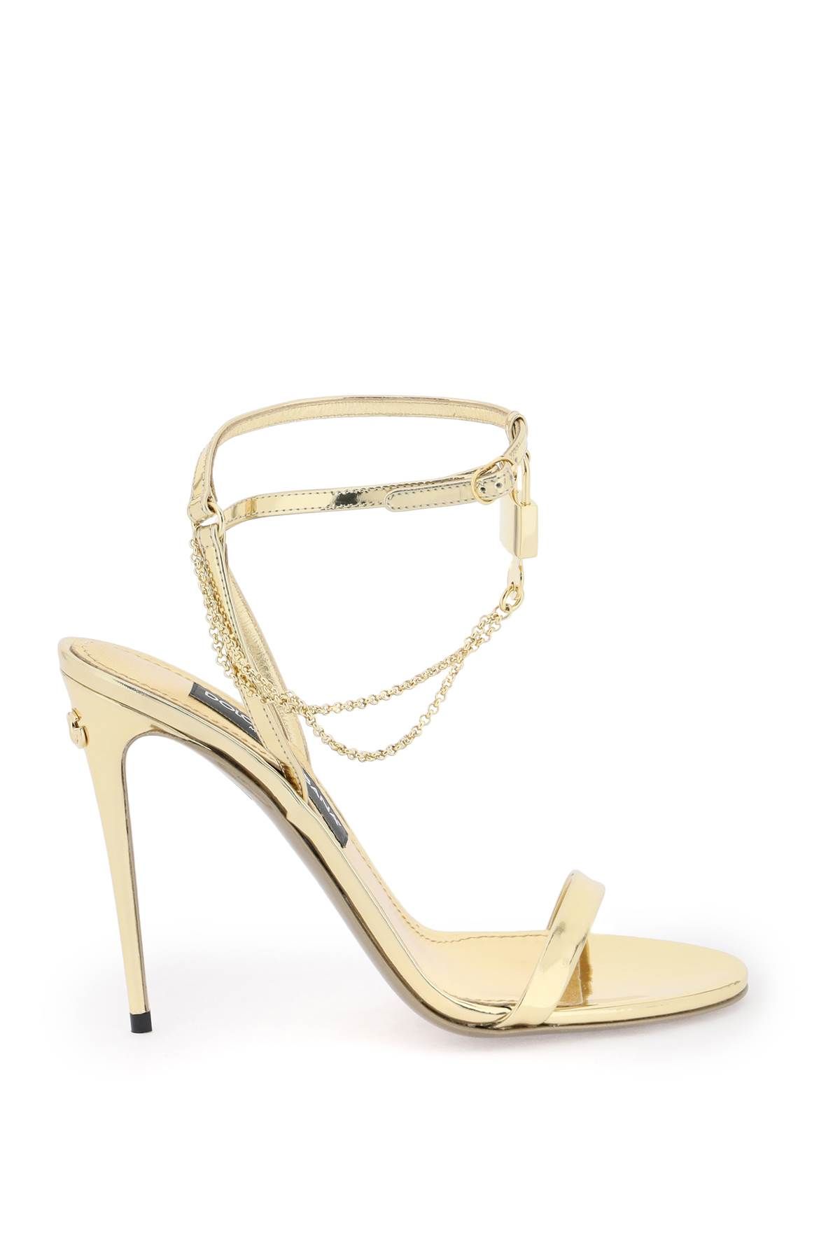 Dolce & Gabbana DOLCE & GABBANA laminated leather sandals with charm