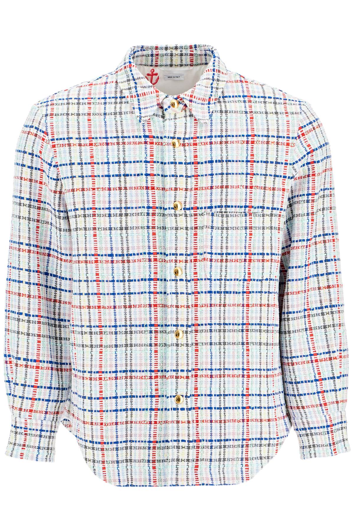 Thom Browne THOM BROWNE multicolor gingham tweed shirt jacket