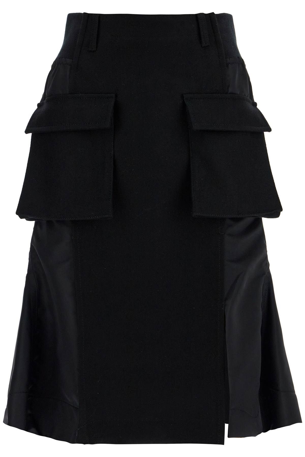 Sacai SACAI 'hybrid nylon and wool skirt'