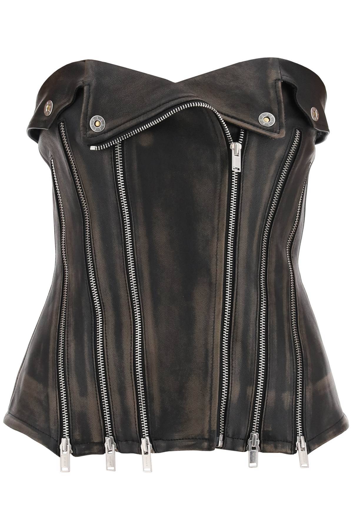 Dion Lee DION LEE leather biker corset top