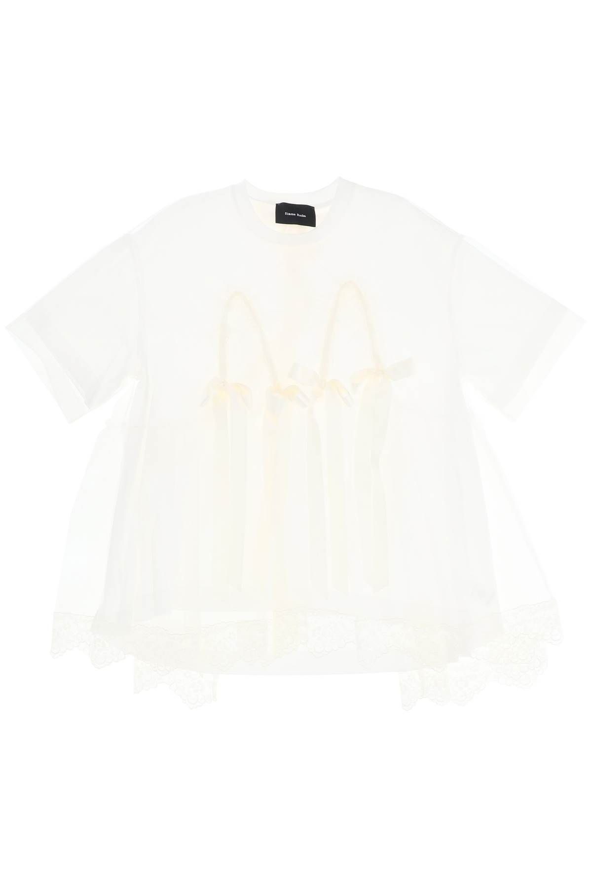 Simone Rocha SIMONE ROCHA tulle top with lace and bows