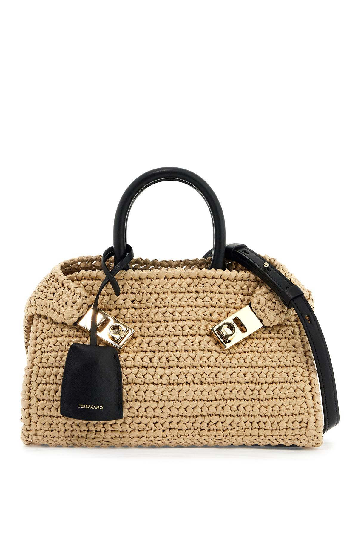 Ferragamo FERRAGAMO mini raffia hug bag