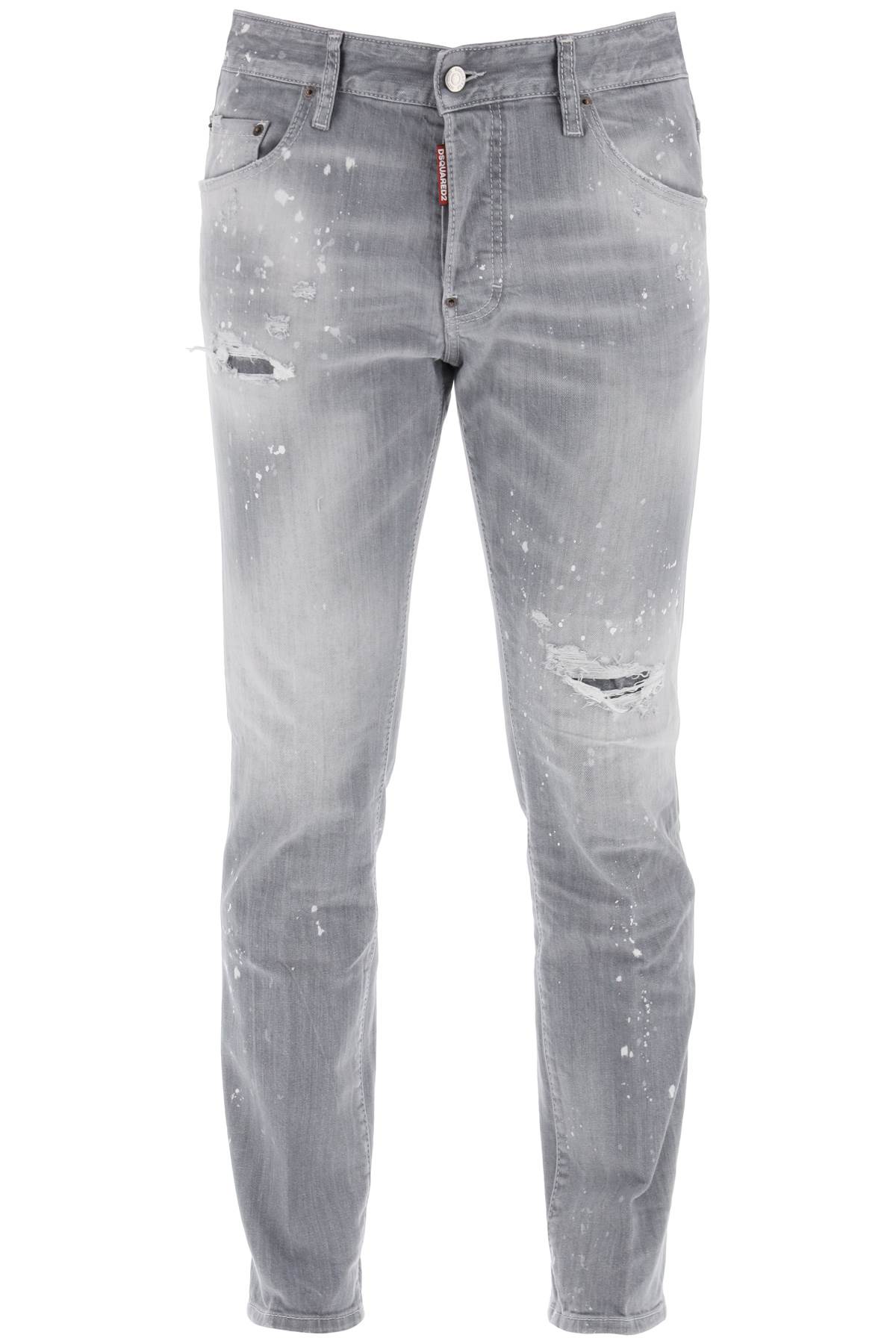 Dsquared2 DSQUARED2 skater jeans in grey spotted wash