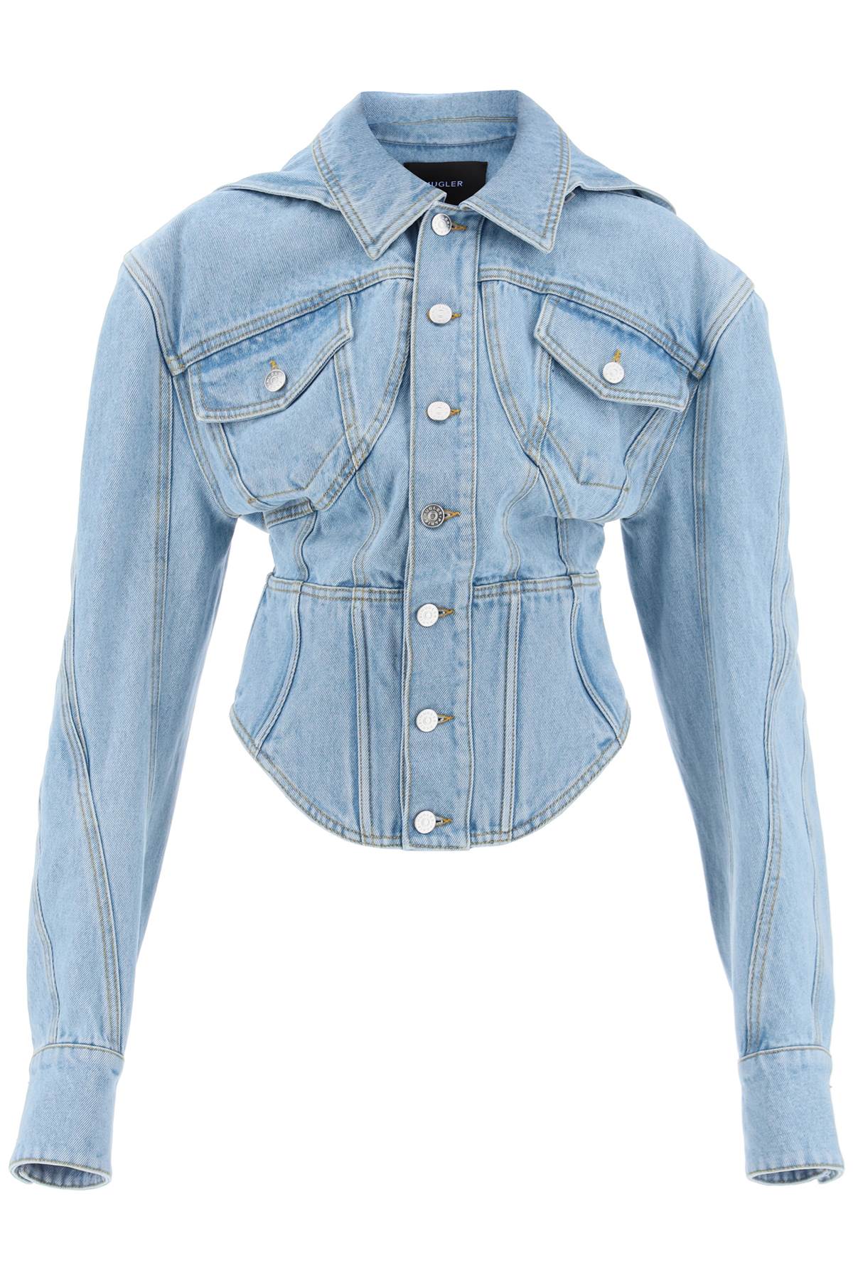 Mugler MUGLER denim jacket with corset detail