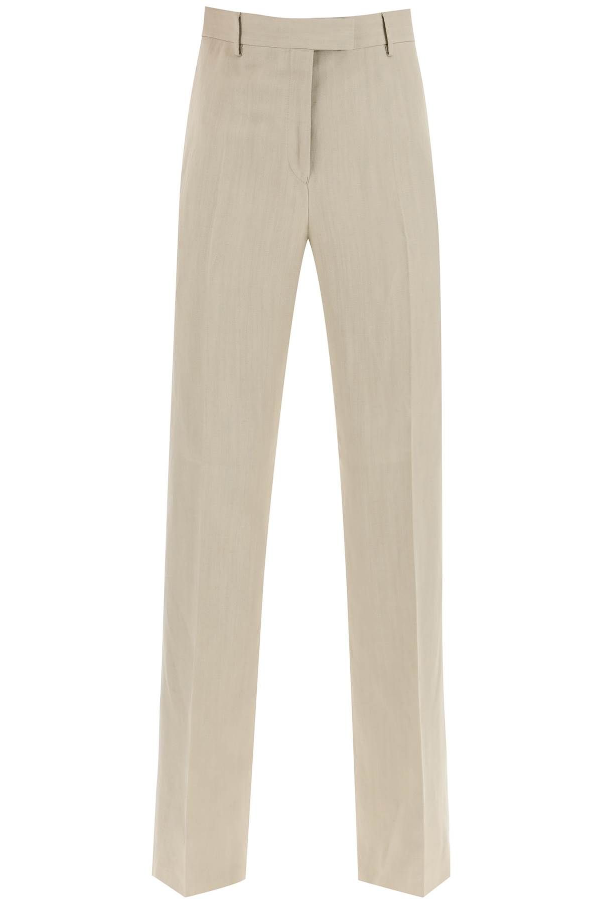 Ferragamo FERRAGAMO tailored straight leg linen blend trousers