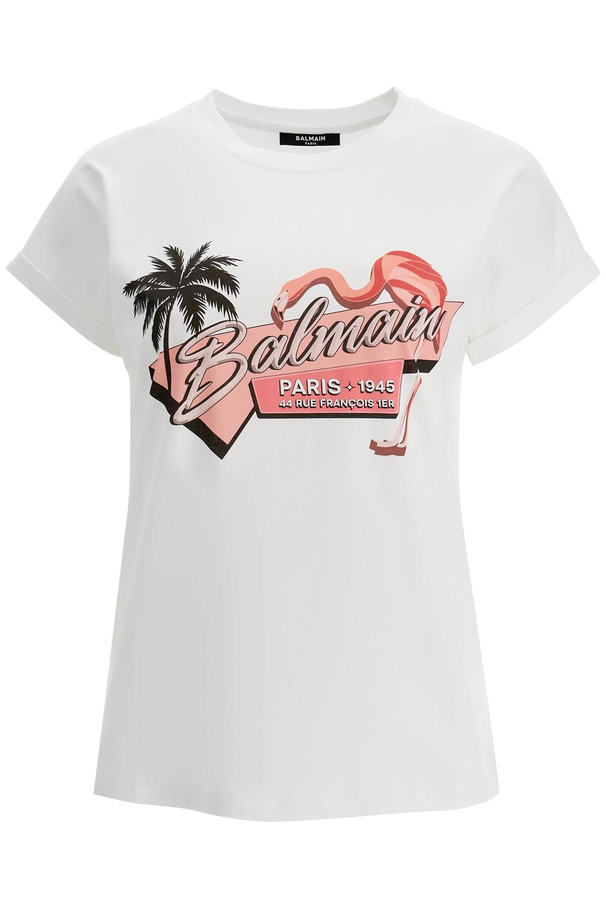 Balmain BALMAIN flamingo print t-shirt