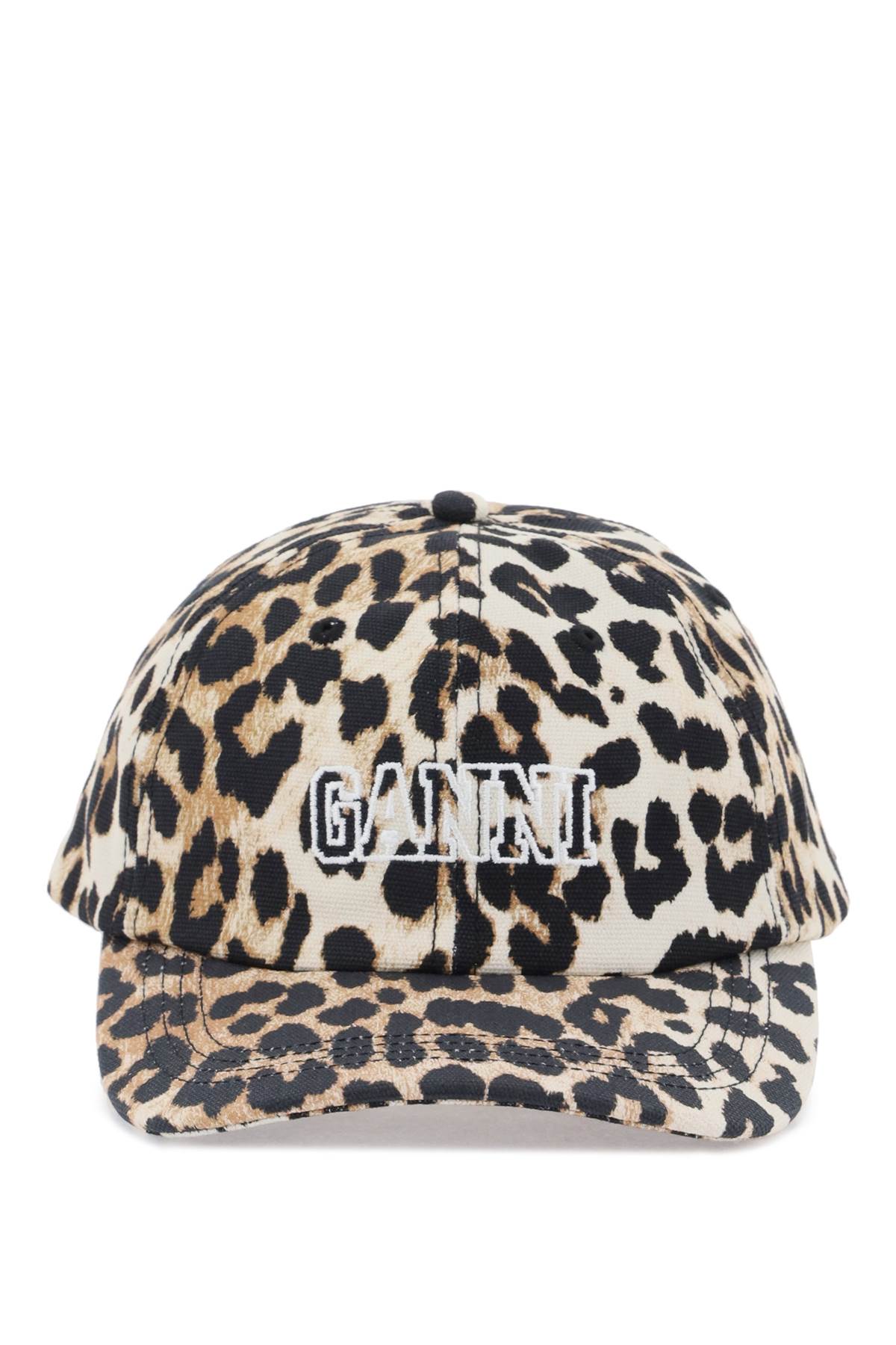 Ganni GANNI leopard baseball cap