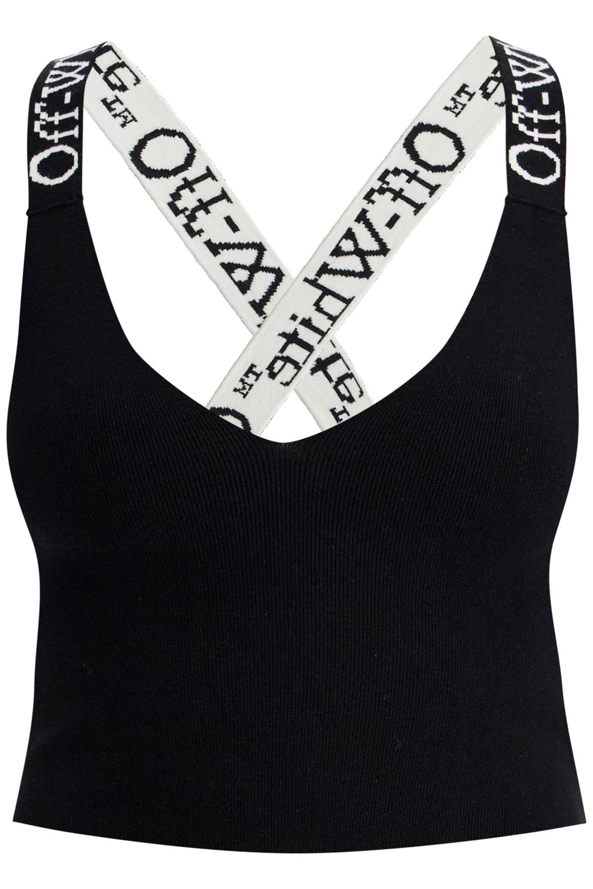 OFF-WHITE OFF-WHITE knitted crop top with branded straps