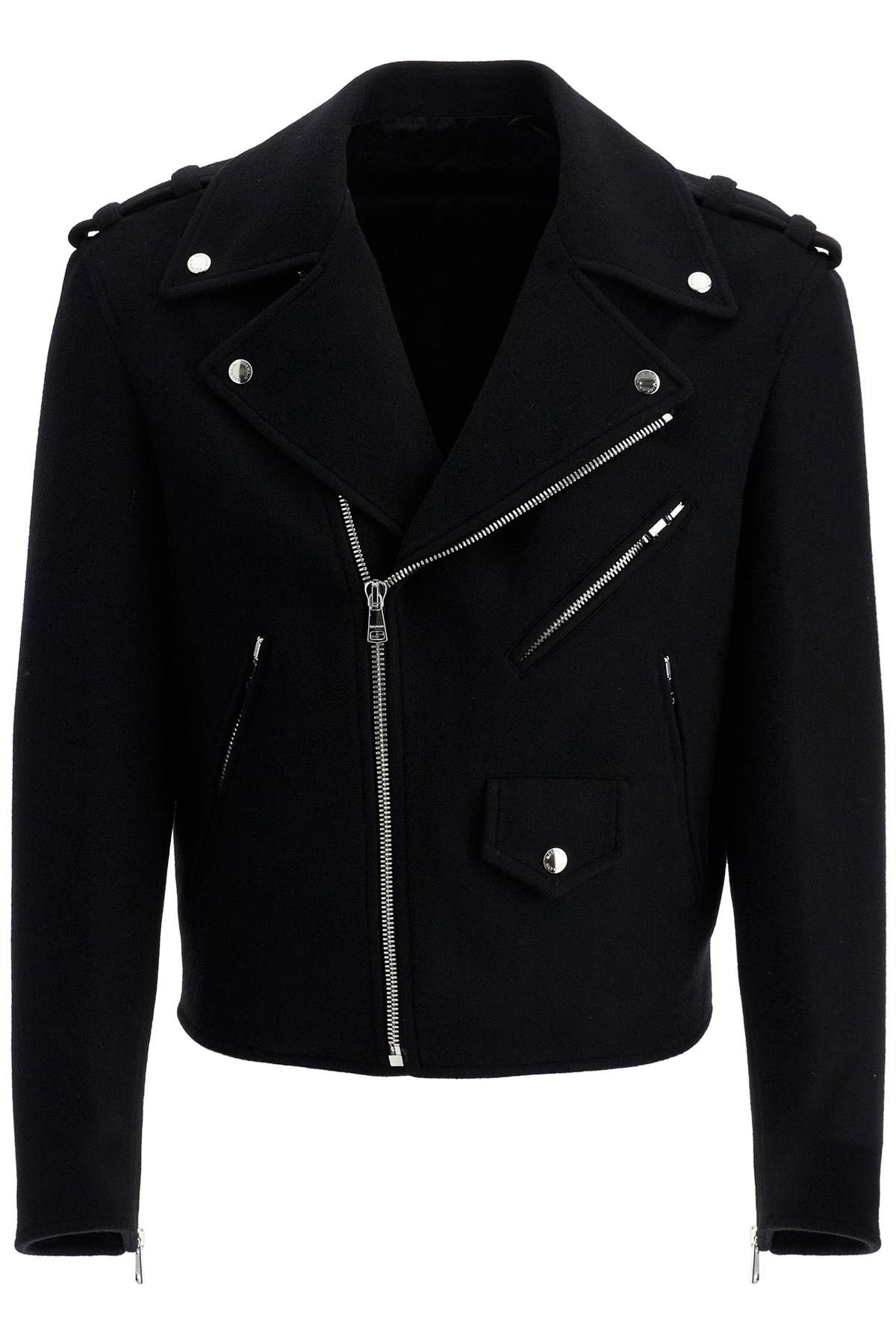 Balmain BALMAIN wool felt biker jacket in