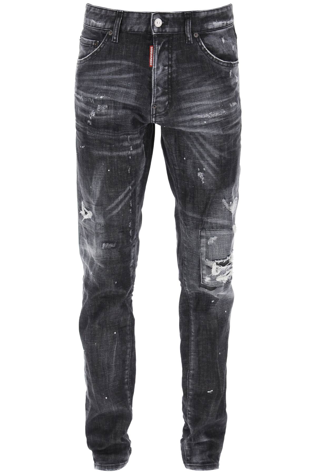 Dsquared2 DSQUARED2 black ripped wash cool guy jeans