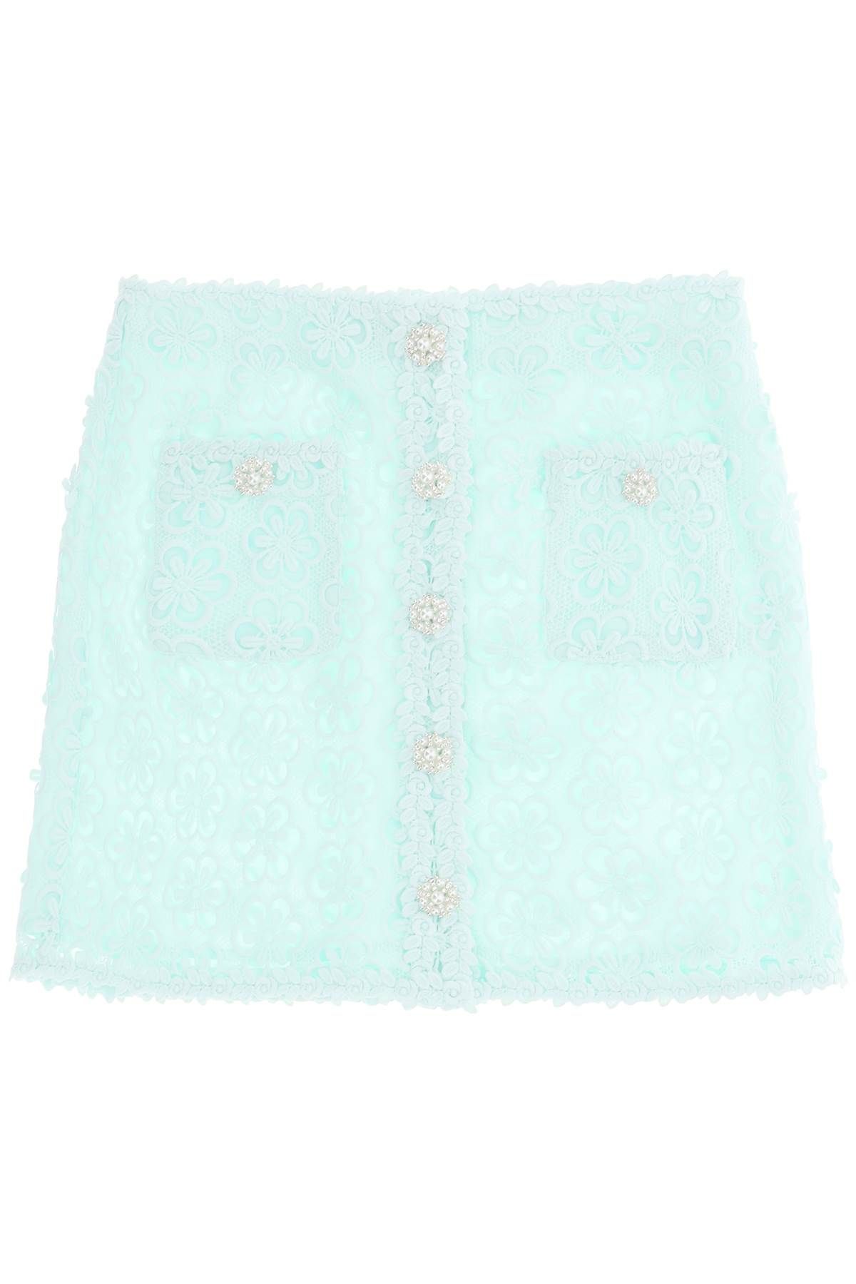  SELF PORTRAIT mini skirt in guipure floral lace