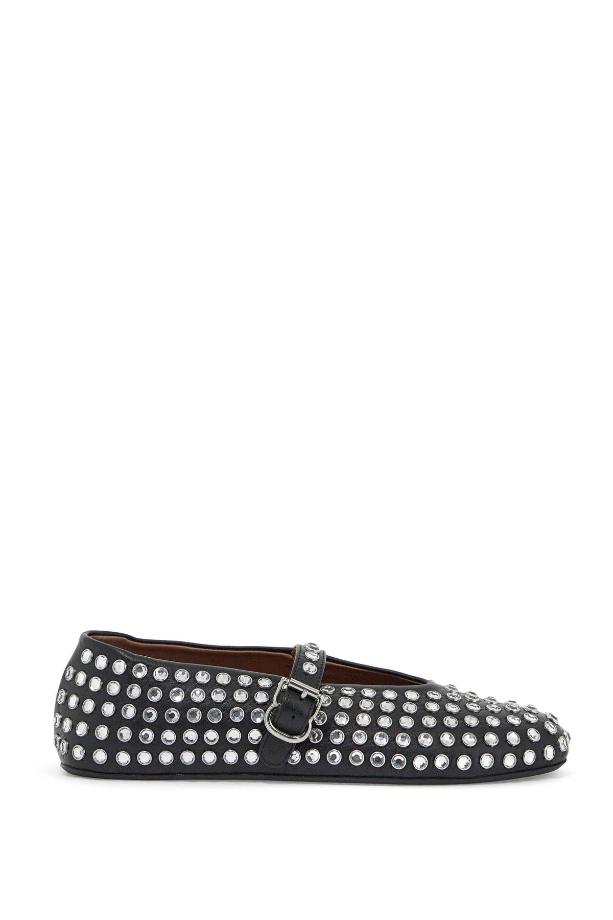 Alaïa ALAIA leather ballet flats with rhinestones