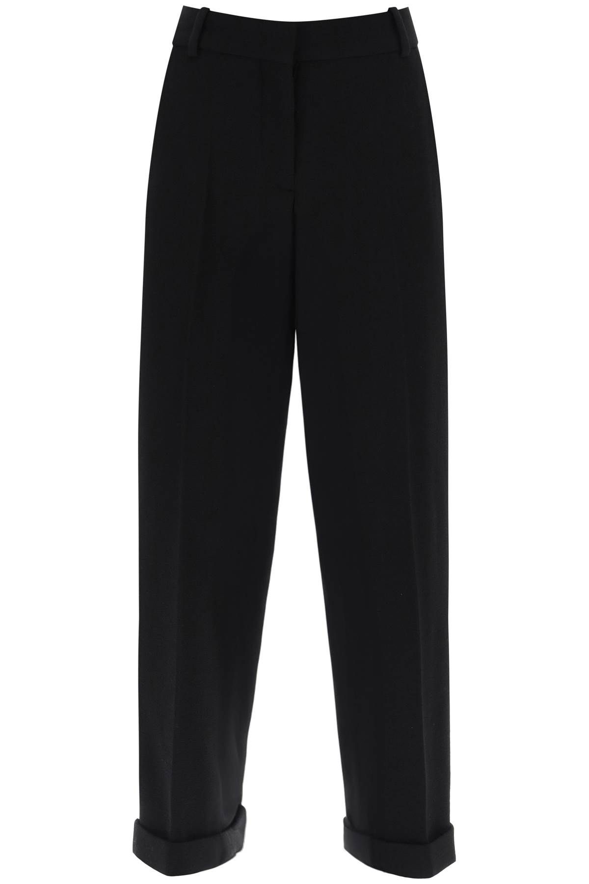 Balmain BALMAIN cuffed wool crepe trousers