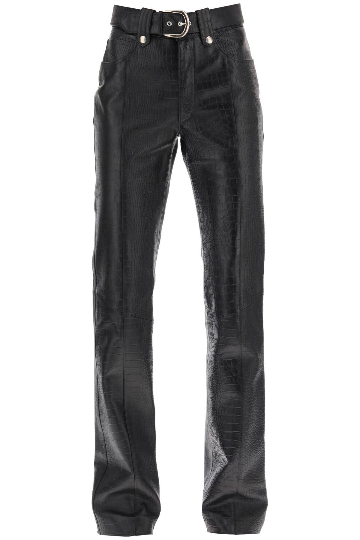 Alessandra Rich ALESSANDRA RICH straight-cut pants in crocodile-print leather