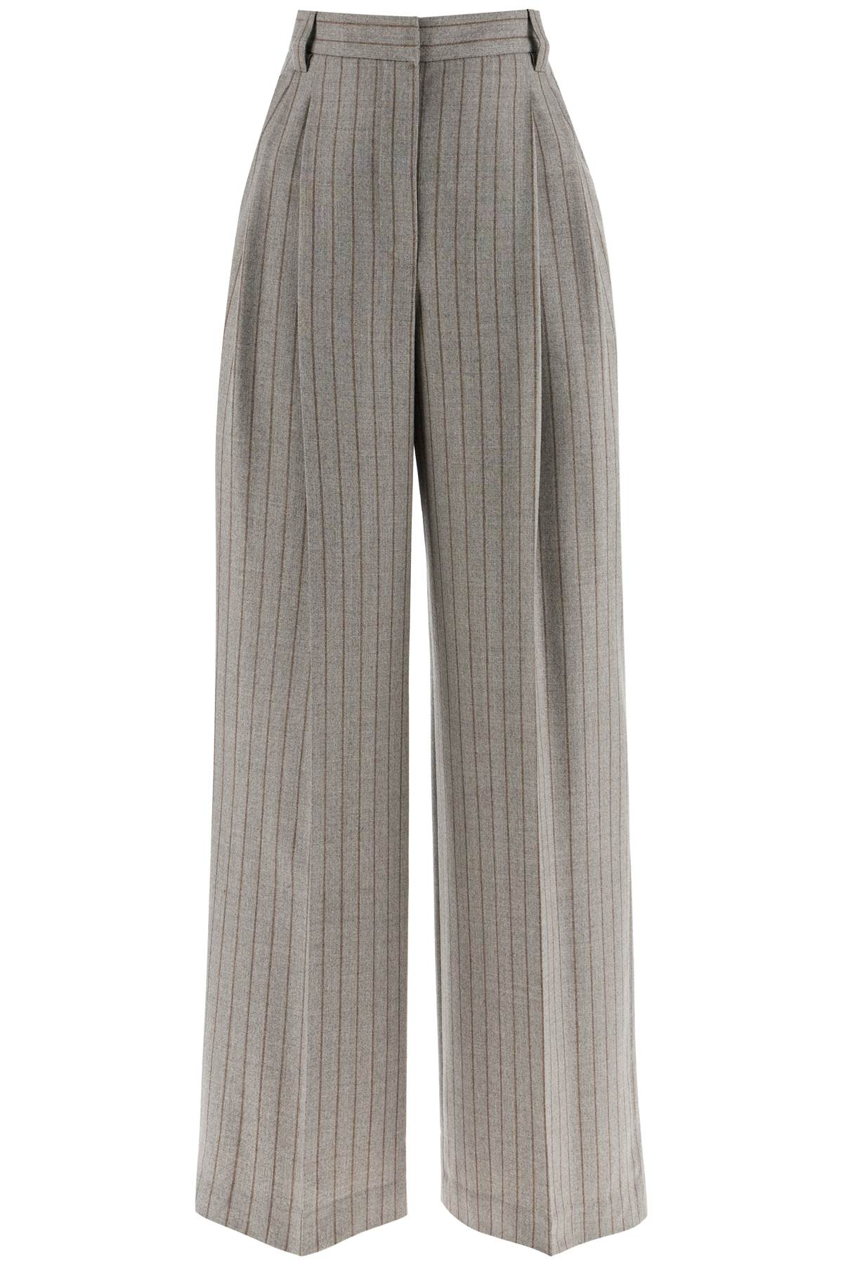 Brunello Cucinelli BRUNELLO CUCINELLI wide virgin wool pinstripe trousers