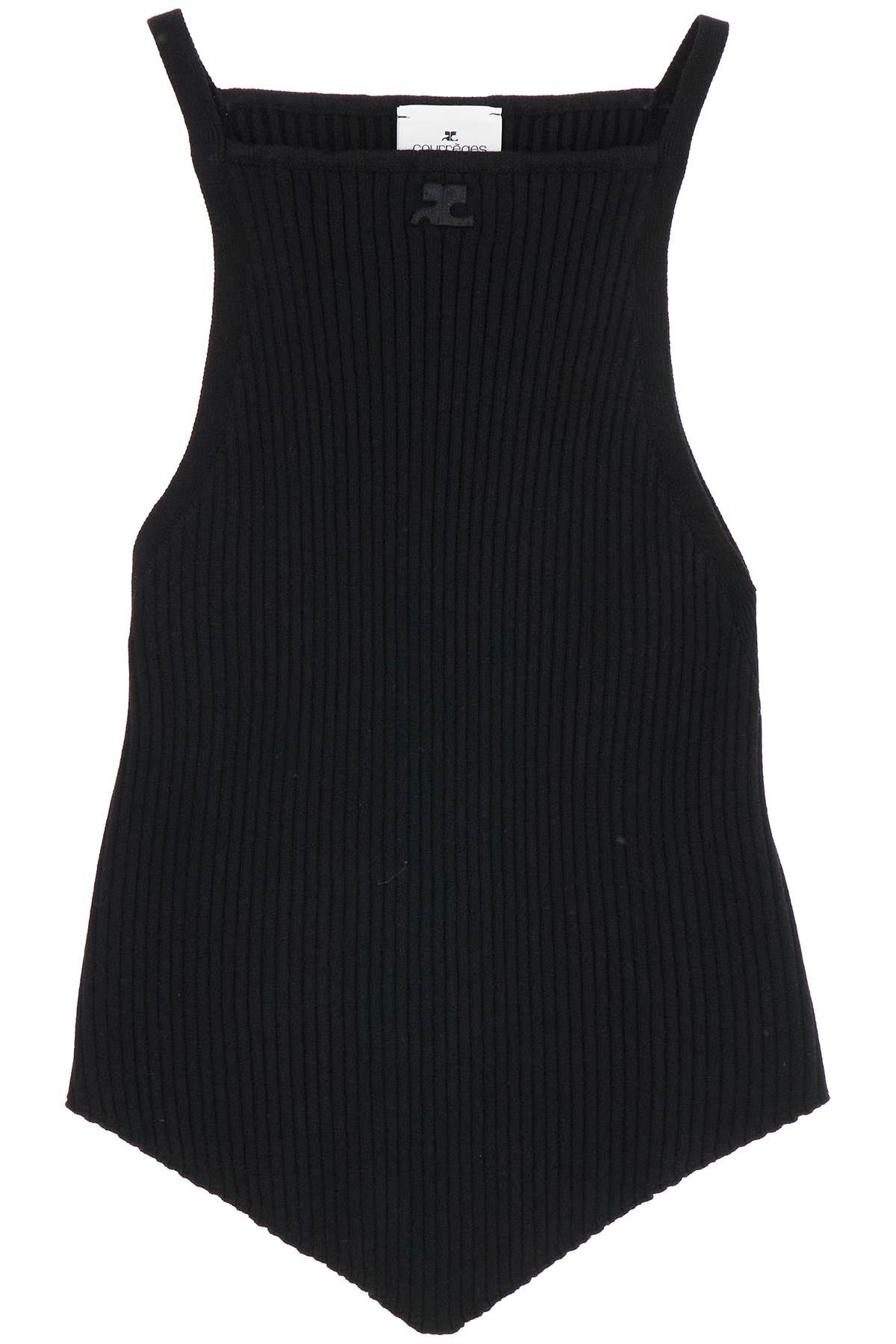 Courrèges COURREGES "ribbed knit tank top with pointed hem