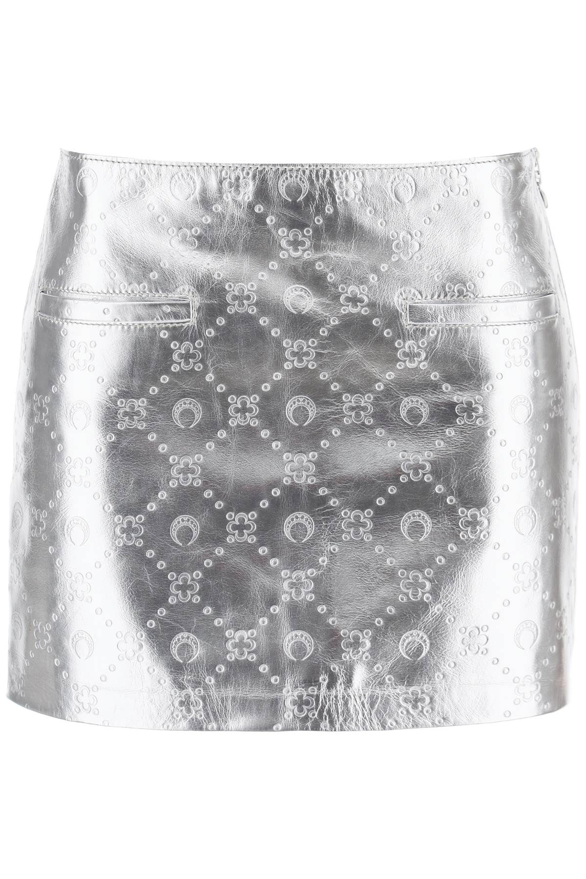 Marine Serre MARINE SERRE moonogram mini skirt in laminated leather