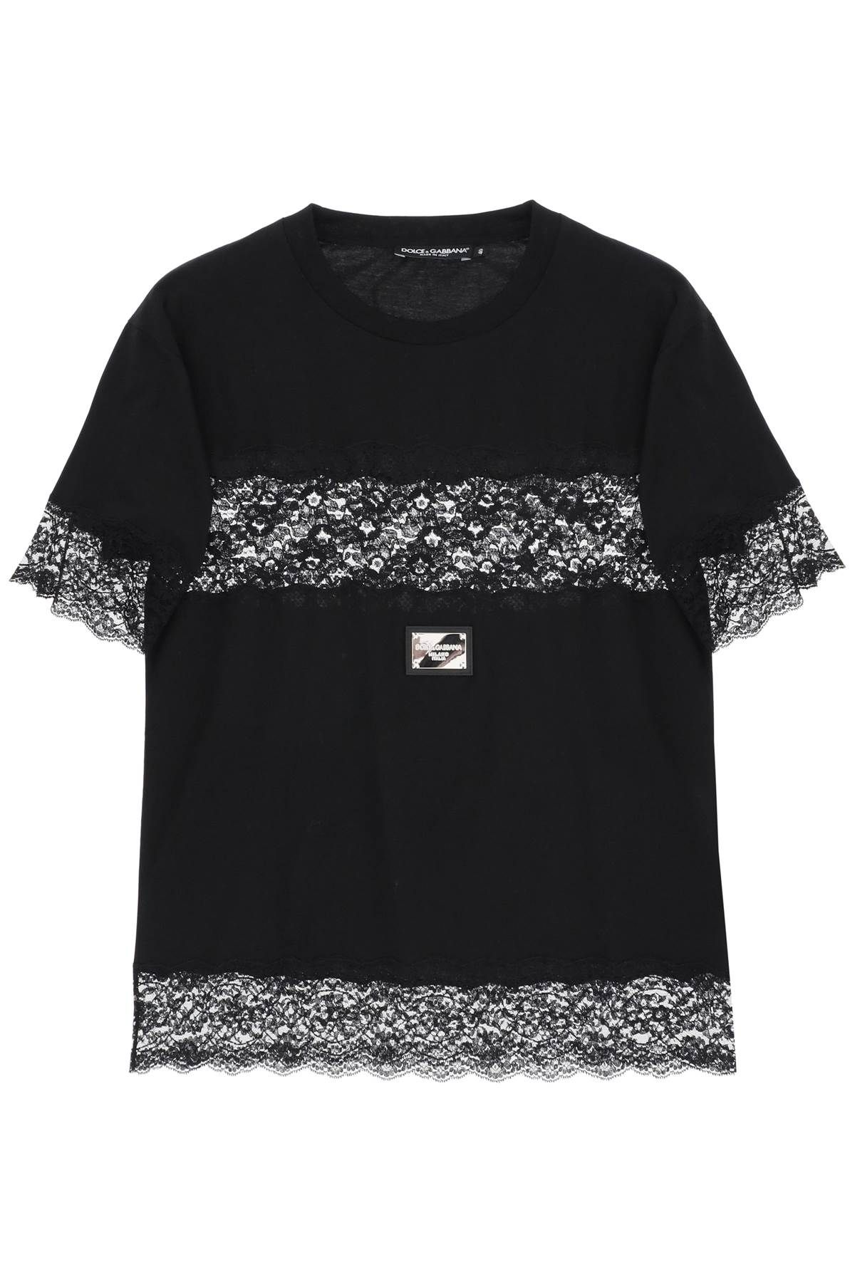 Dolce & Gabbana DOLCE & GABBANA t-shirt with lace inserts