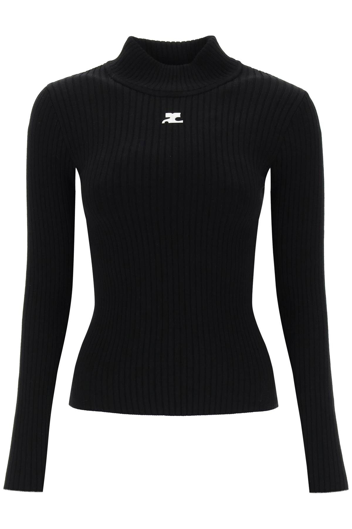 Courrèges COURREGES re-edition ribbed funnel-neck sweater