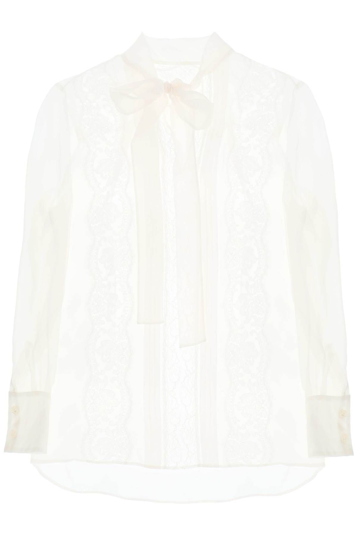 Dolce & Gabbana DOLCE & GABBANA chiffon blouse with lace inserts