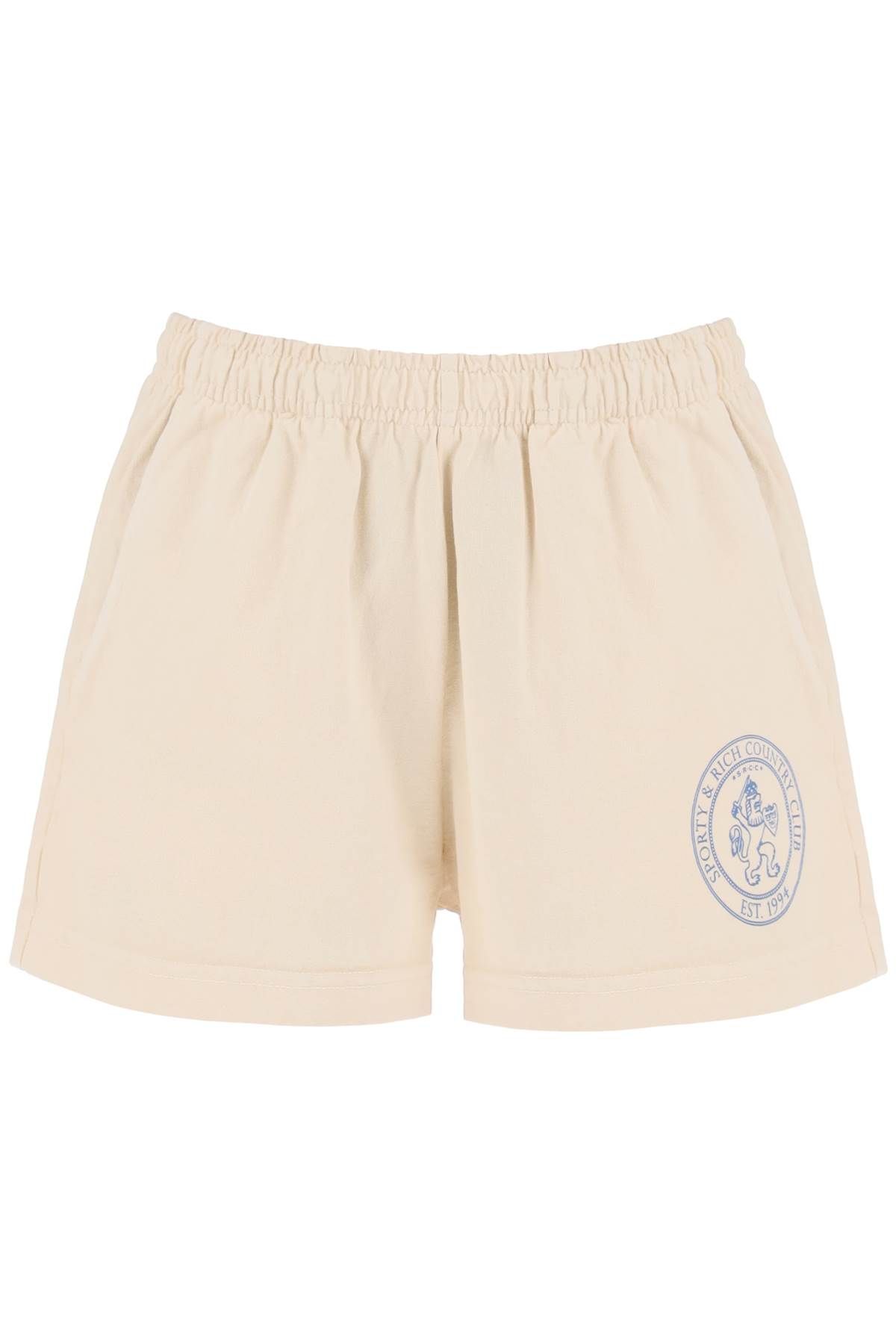  SPORTY RICH lion crest disco jersey shorts