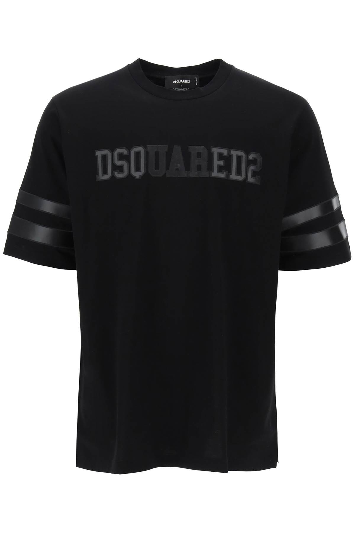 Dsquared2 DSQUARED2 t-shirt with faux leather inserts