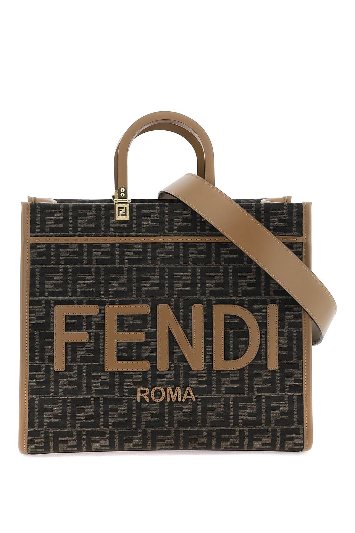 FENDI FENDI sunshine medium tote bag with jacquard ff pattern