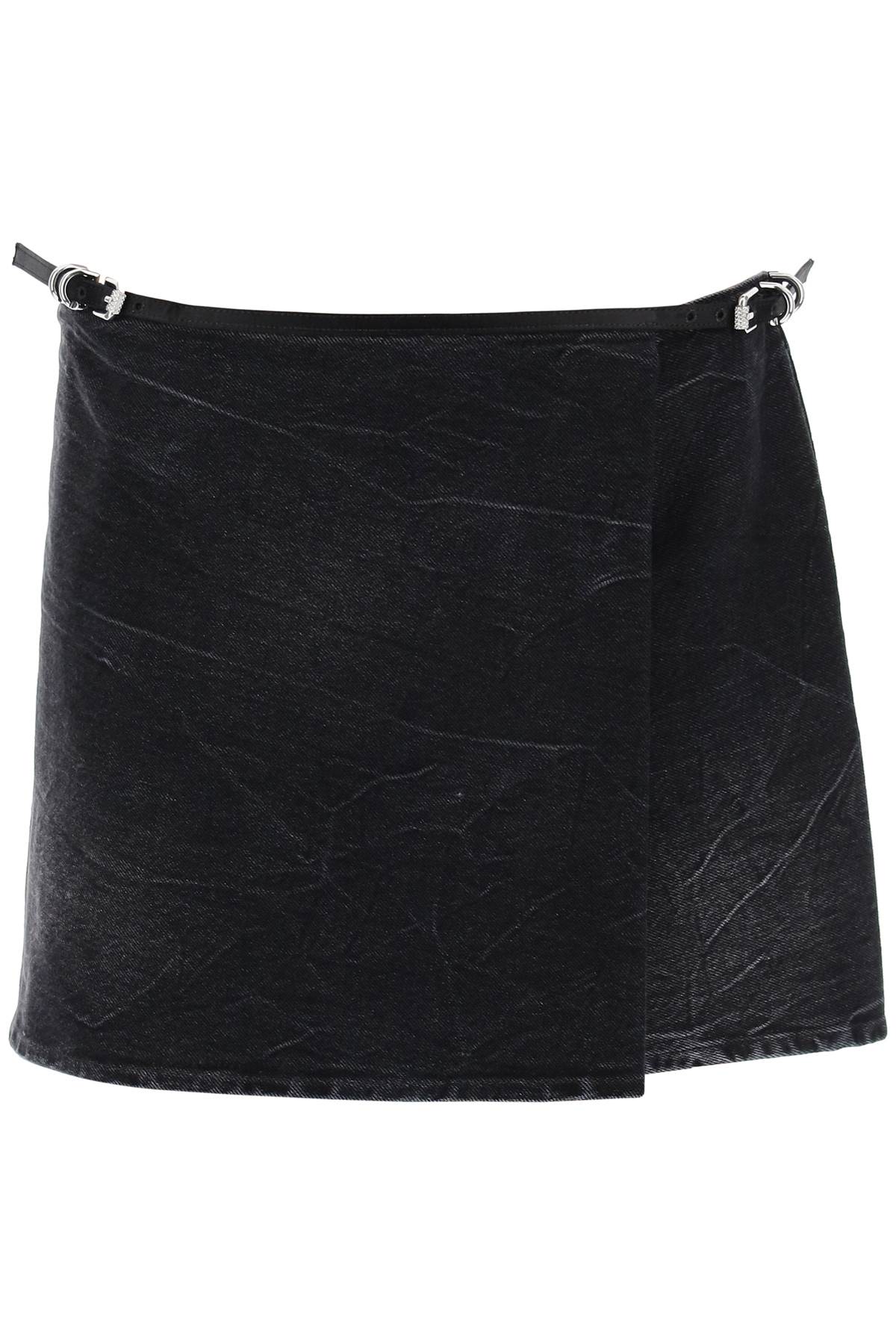 Givenchy GIVENCHY voyou denim wrap mini skirt with