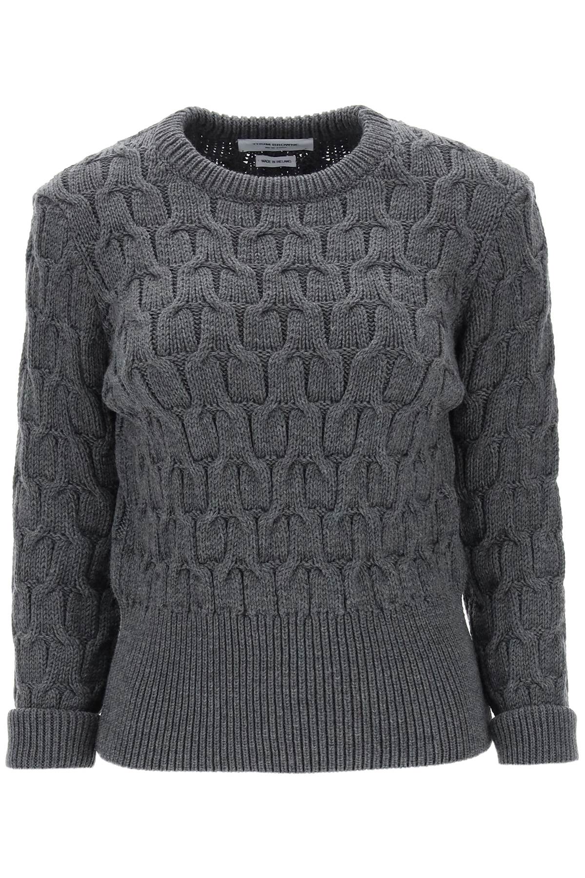 Thom Browne THOM BROWNE sweater in wool cable knit