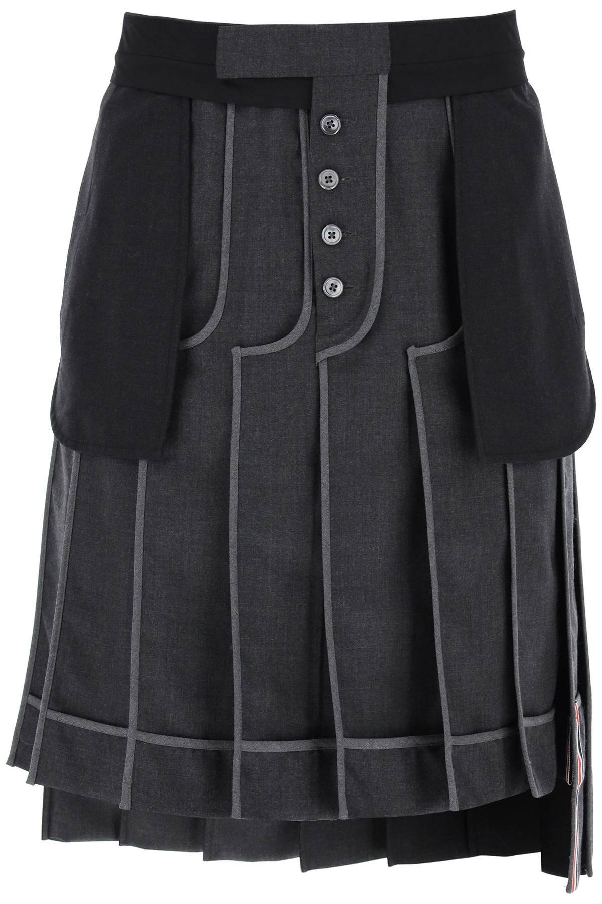 Thom Browne THOM BROWNE inside-out pleated skirt