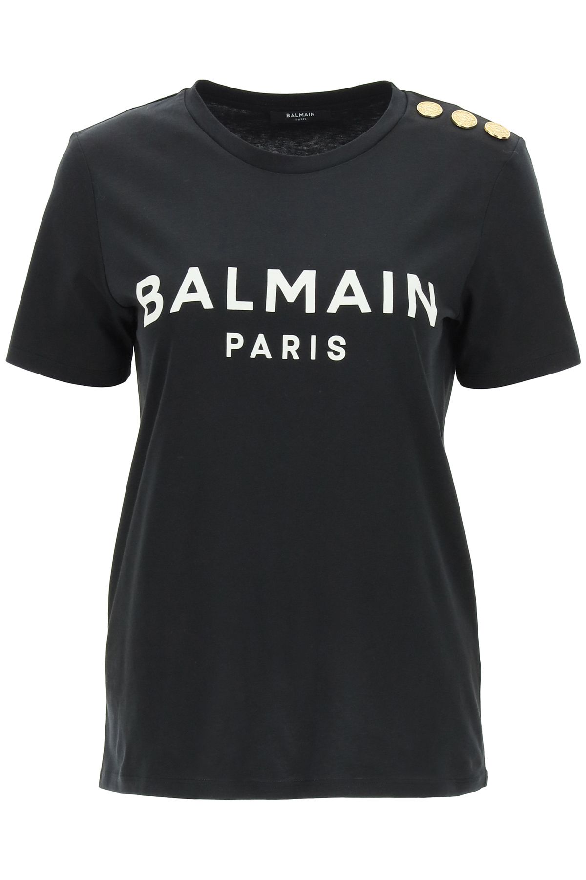 Balmain BALMAIN t-shirt with logo print and embossed buttons