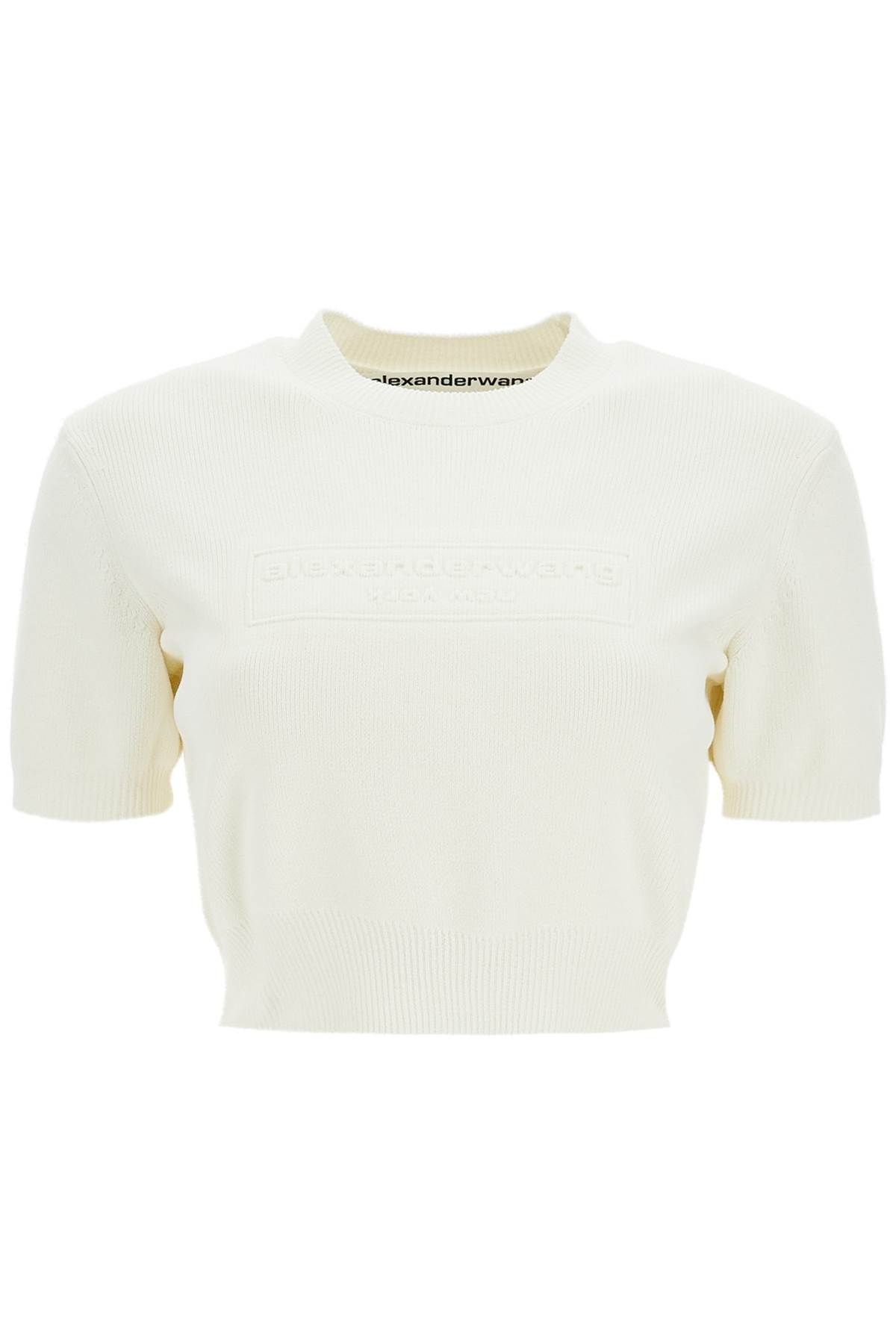 Alexander Wang ALEXANDER WANG logo embossed crop top