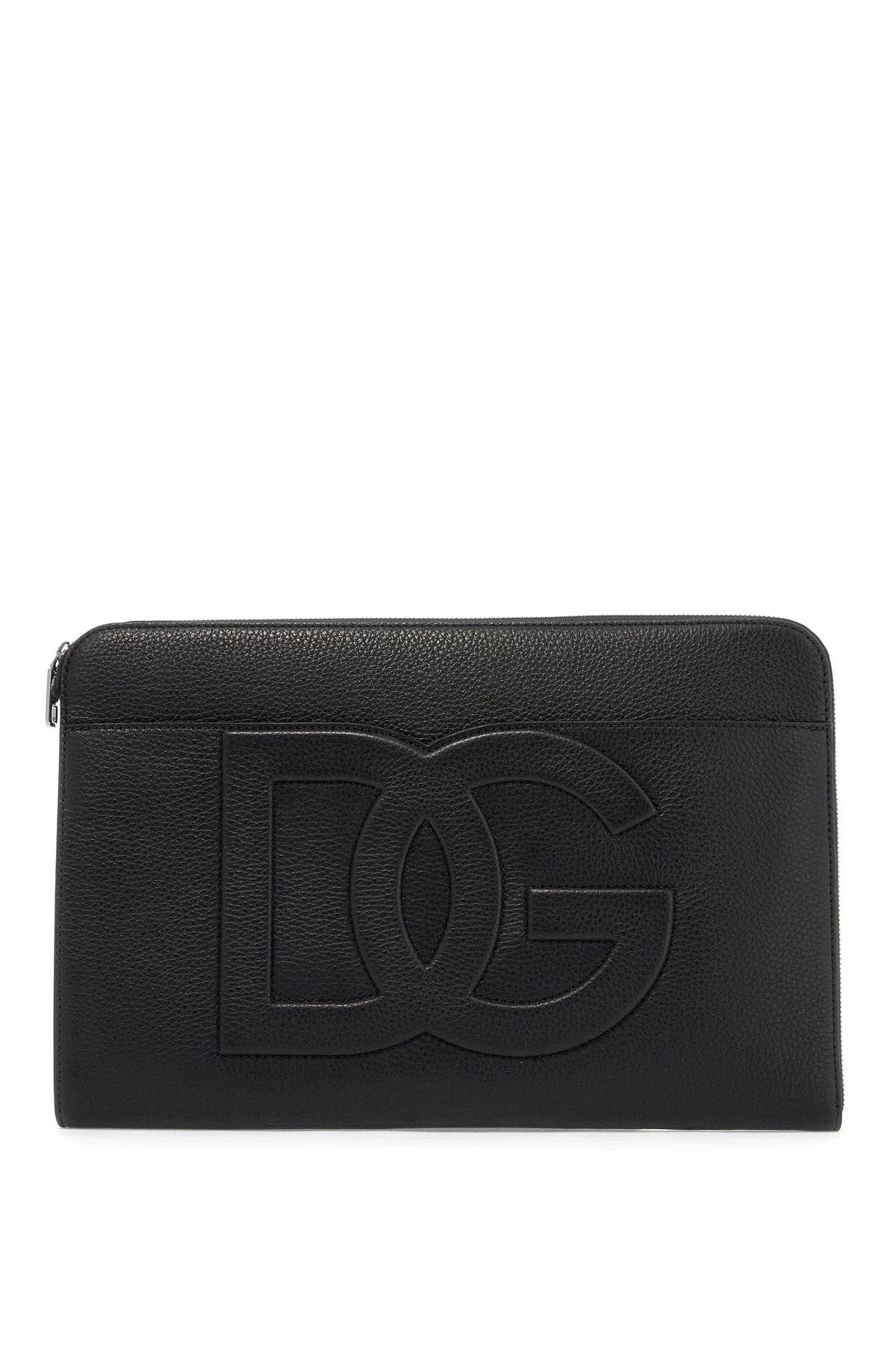 Dolce & Gabbana DOLCE & GABBANA large hammered leather pouch