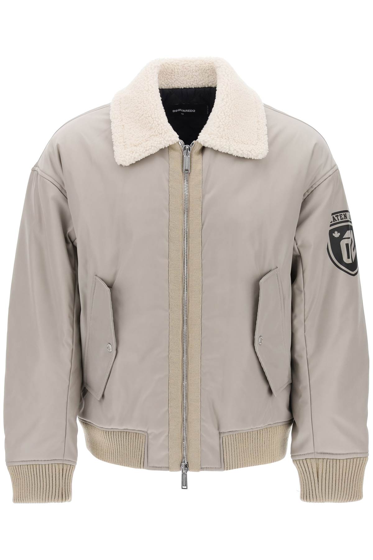 Dsquared2 DSQUARED2 padded bomber jacket with collar in lamb fur