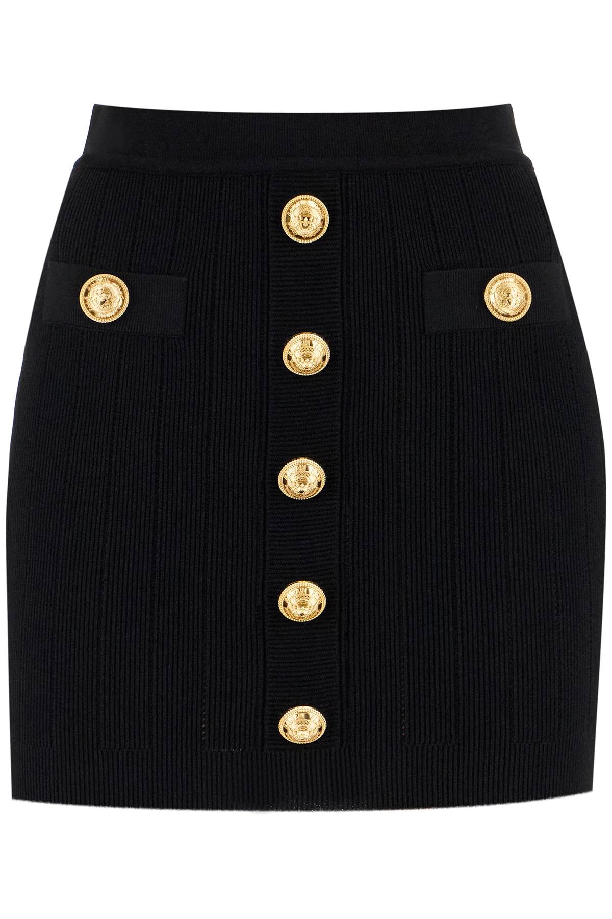 Balmain BALMAIN knitted mini skirt with embossed buttons