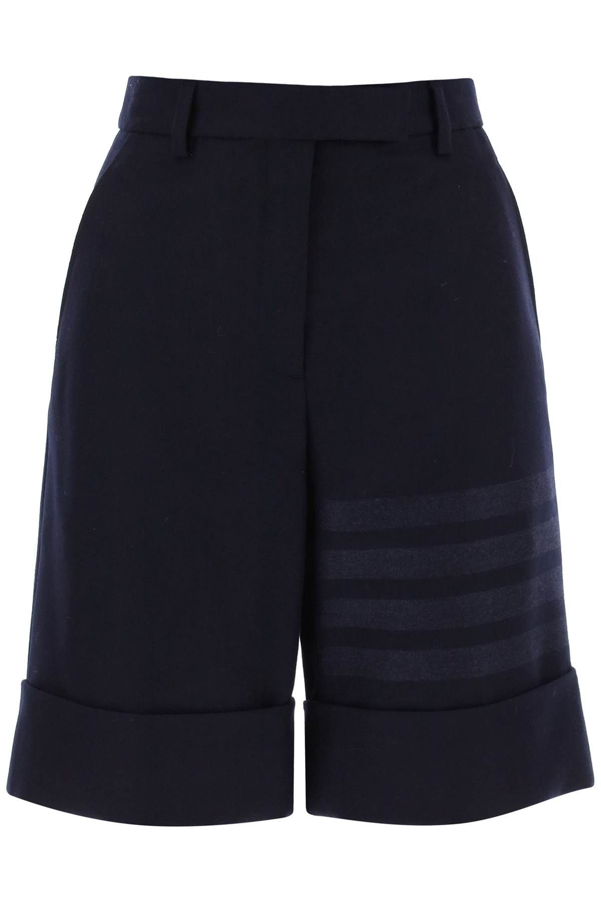 Thom Browne THOM BROWNE shorts in flannel with 4-bar motif