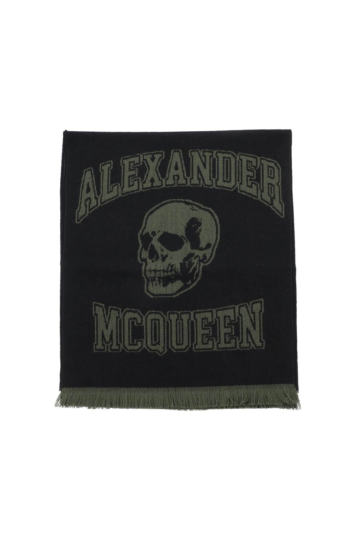 Alexander McQueen ALEXANDER MCQUEEN varsity logo wool scarf