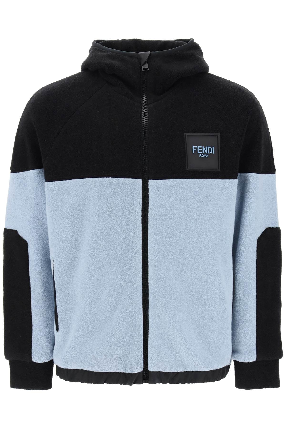 FENDI FENDI two-tone fleece hoodie