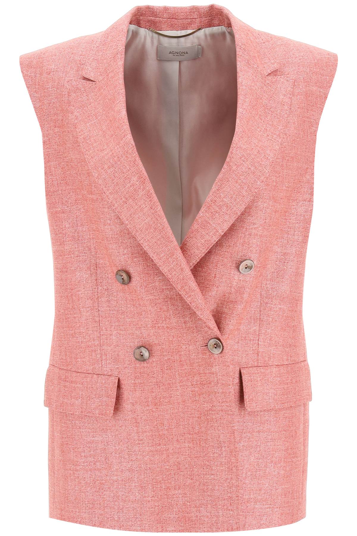 AGNONA AGNONA double-breasted vest in silk, linen and wool