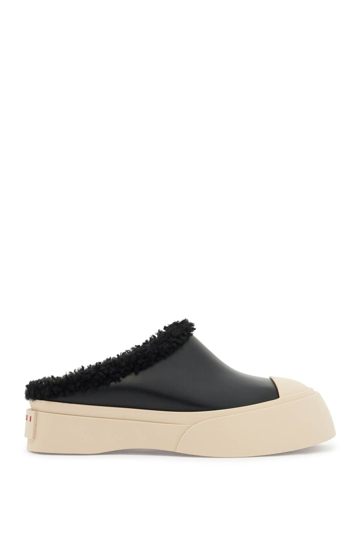 Marni MARNI pablo leather and shearling clog