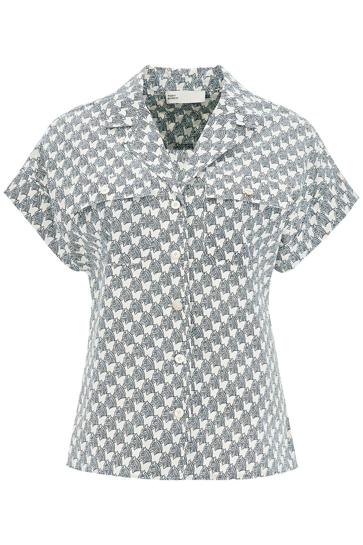 Tory Burch TORY BURCH printed poplin camp shirt