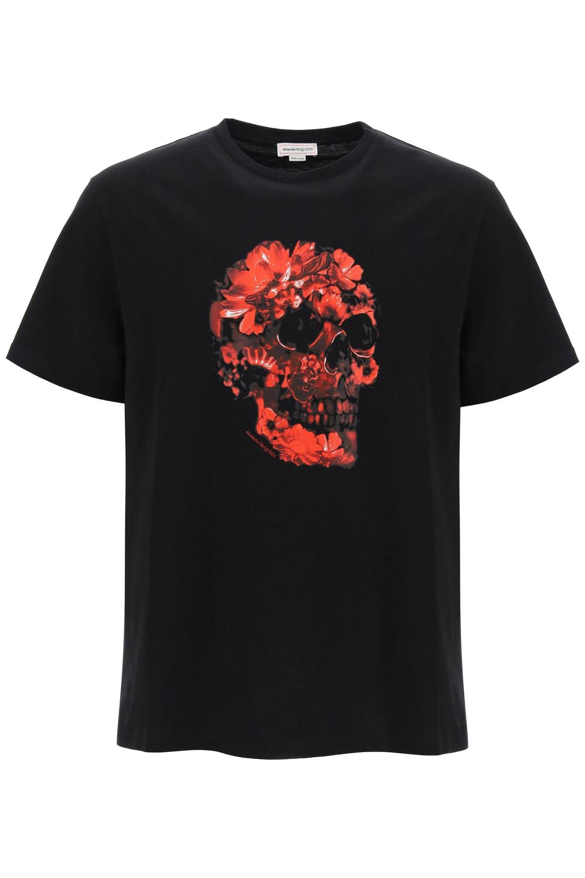 Alexander McQueen ALEXANDER MCQUEEN wax flower skull printed t-shirt