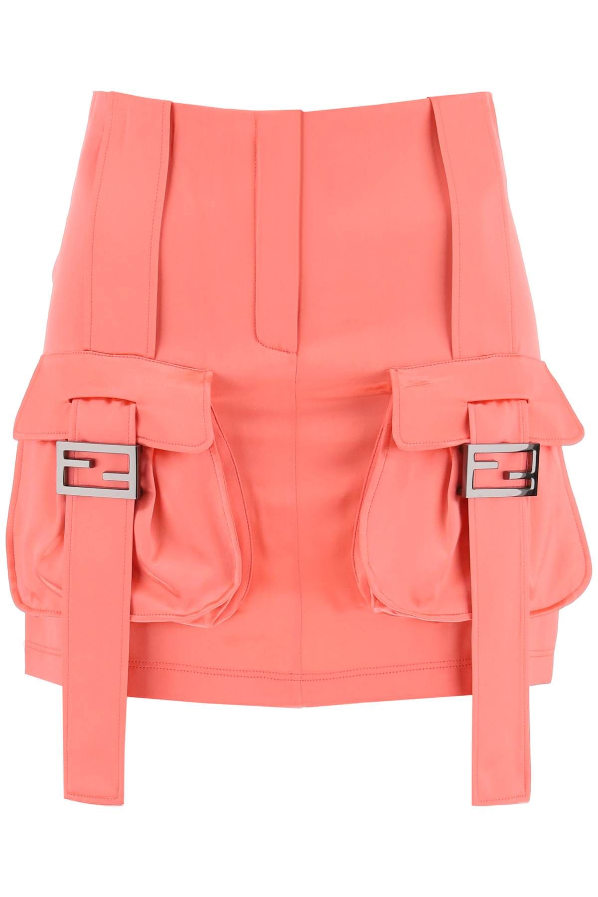 FENDI FENDI satin miniskirt with cargo pockets