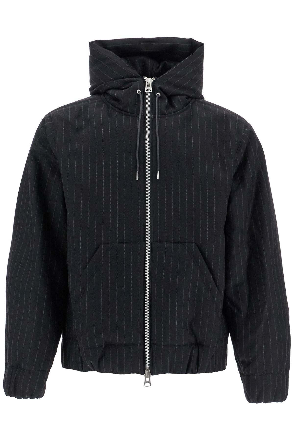 Sacai SACAI hooded wool gessato jacket