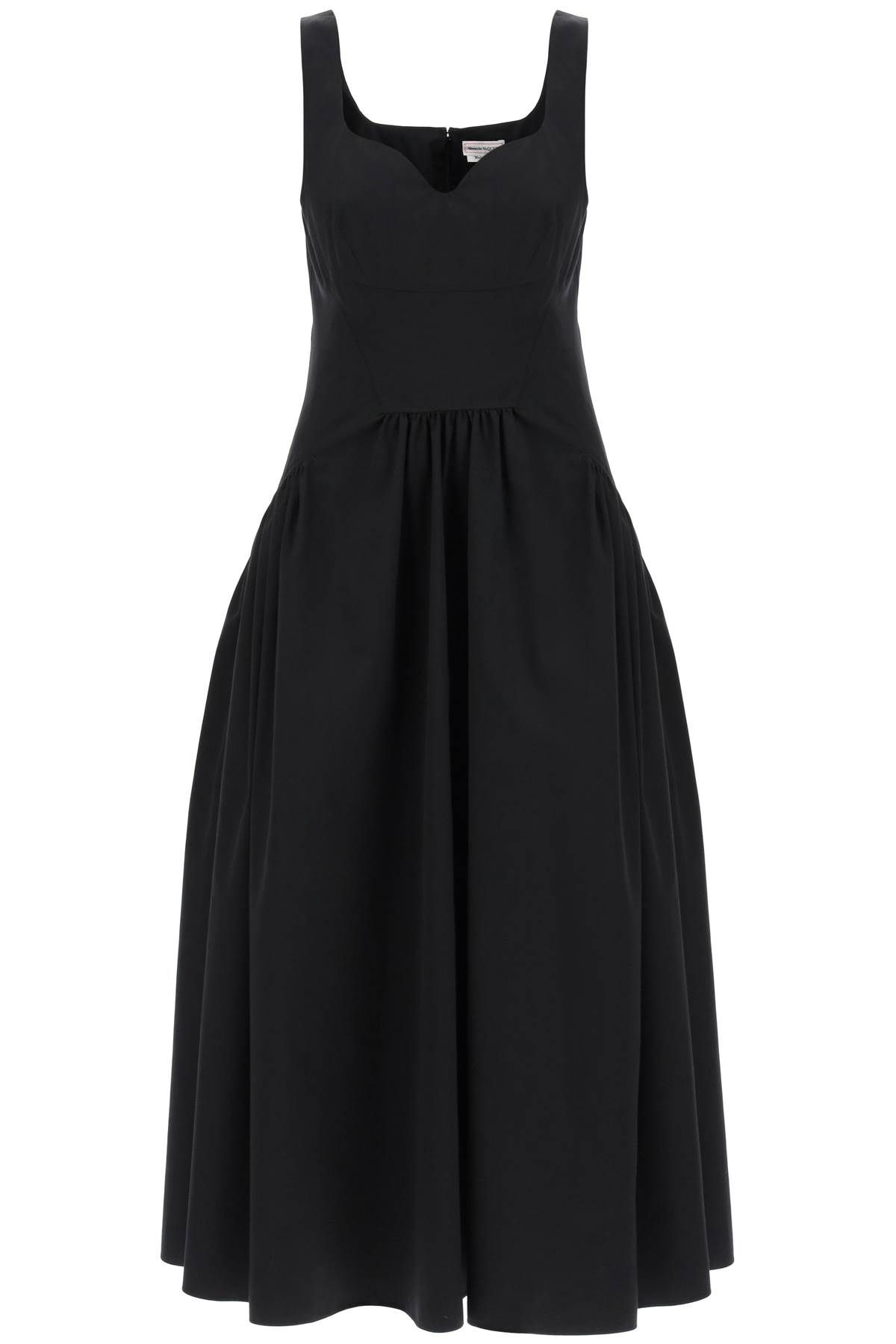 Alexander McQueen ALEXANDER MCQUEEN midi poplin dress in